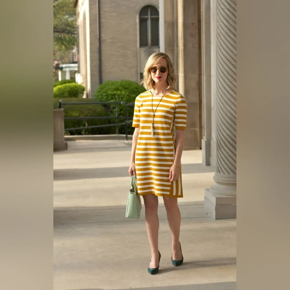 Ann Taylor Striped Knit Dress Size XS Petite - Picture 3 of 6